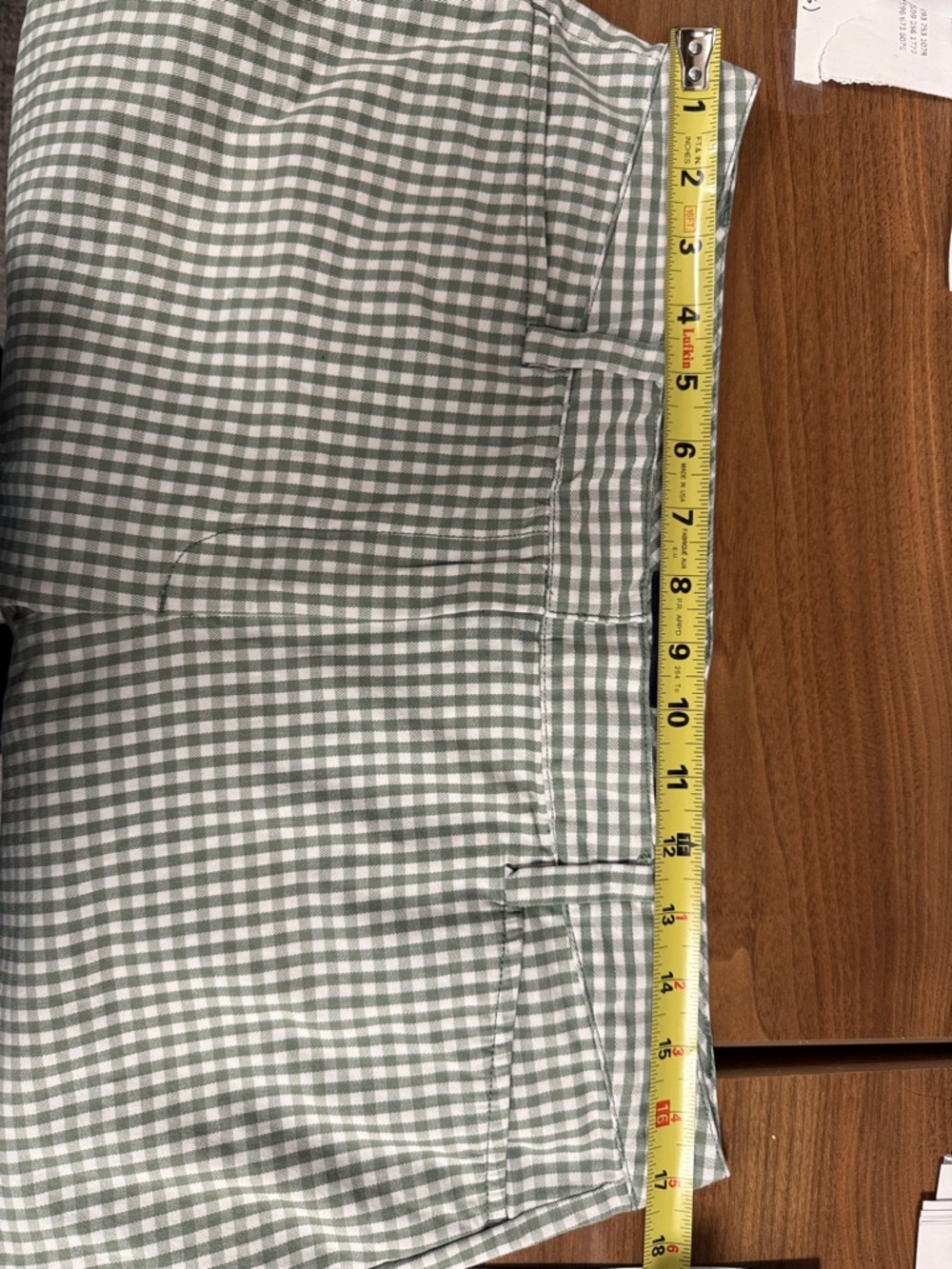 Lands' End Women’s Gingham Checkered High Waist Shorts - Picture 7 of 11